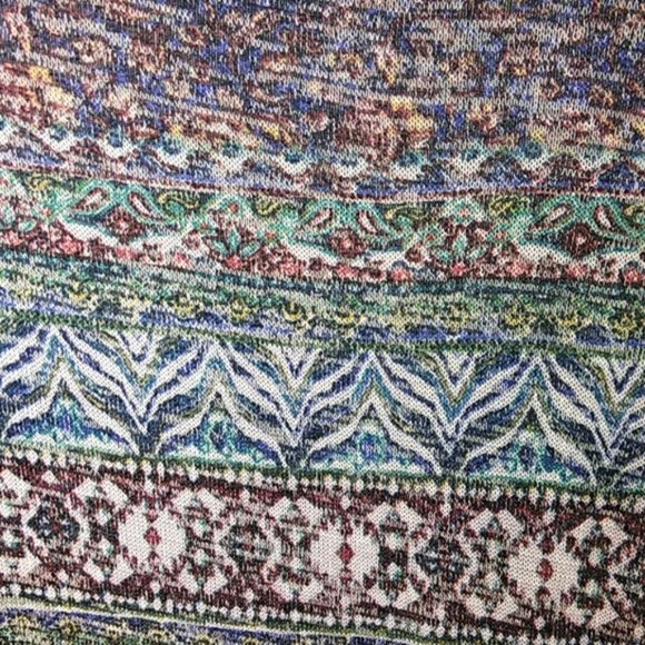 French Laundry Lightweight Multi-Color Top With Lattice Neckline 1X NWT - Picture 2 of 8